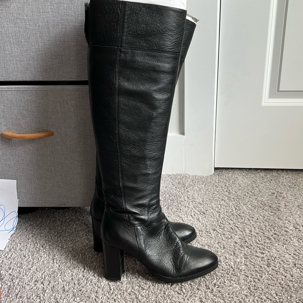 NINE west boots 8.5 knee high leather black